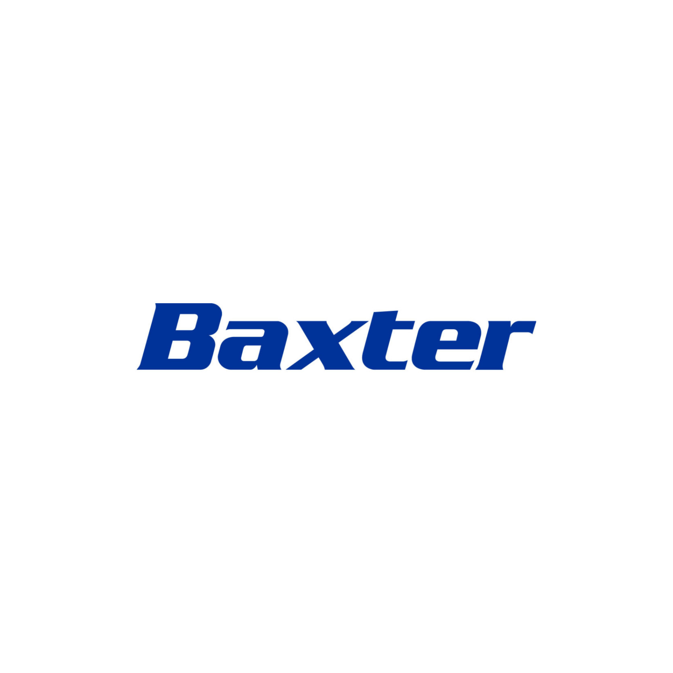 Baxter logo in blue on a white background