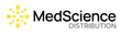 MedScience Distribution logo in black. The design features clean, modern typography with 'MedScience' prominently displayed above 'Distribution', reflecting a professional and medical brand identity
