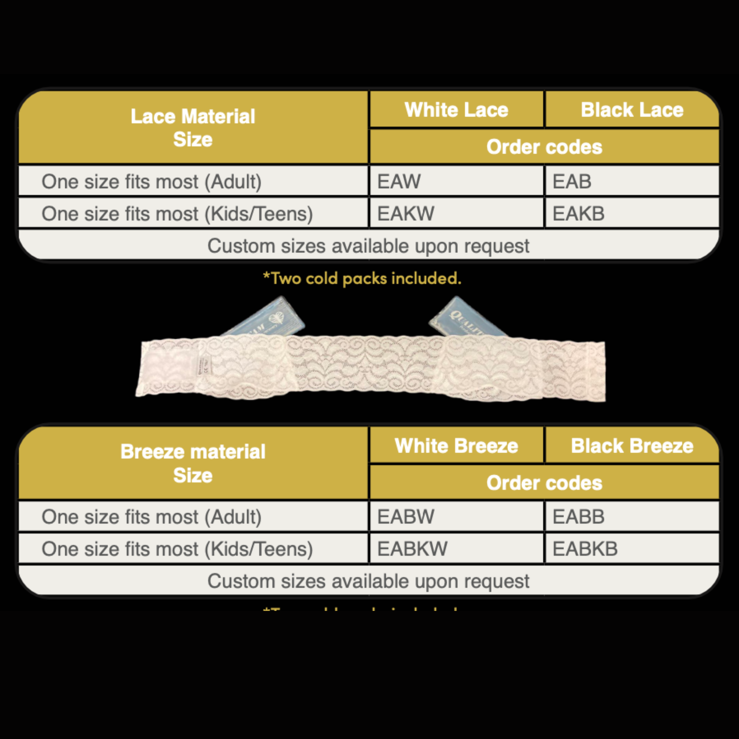 Calla Ear Band Post-Otoplasty Cold Therapy Wrap – Recovery Headband with 2 Cold Packs