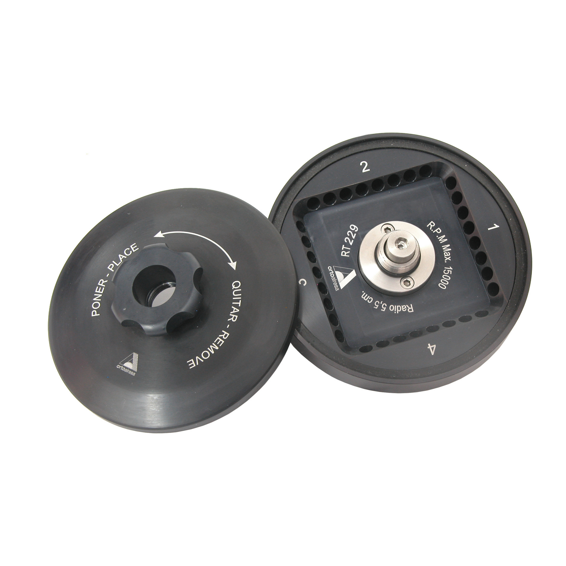 Two black electronic components on a white background