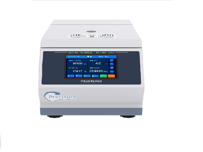 Laboratory equipment with digital display on a white background