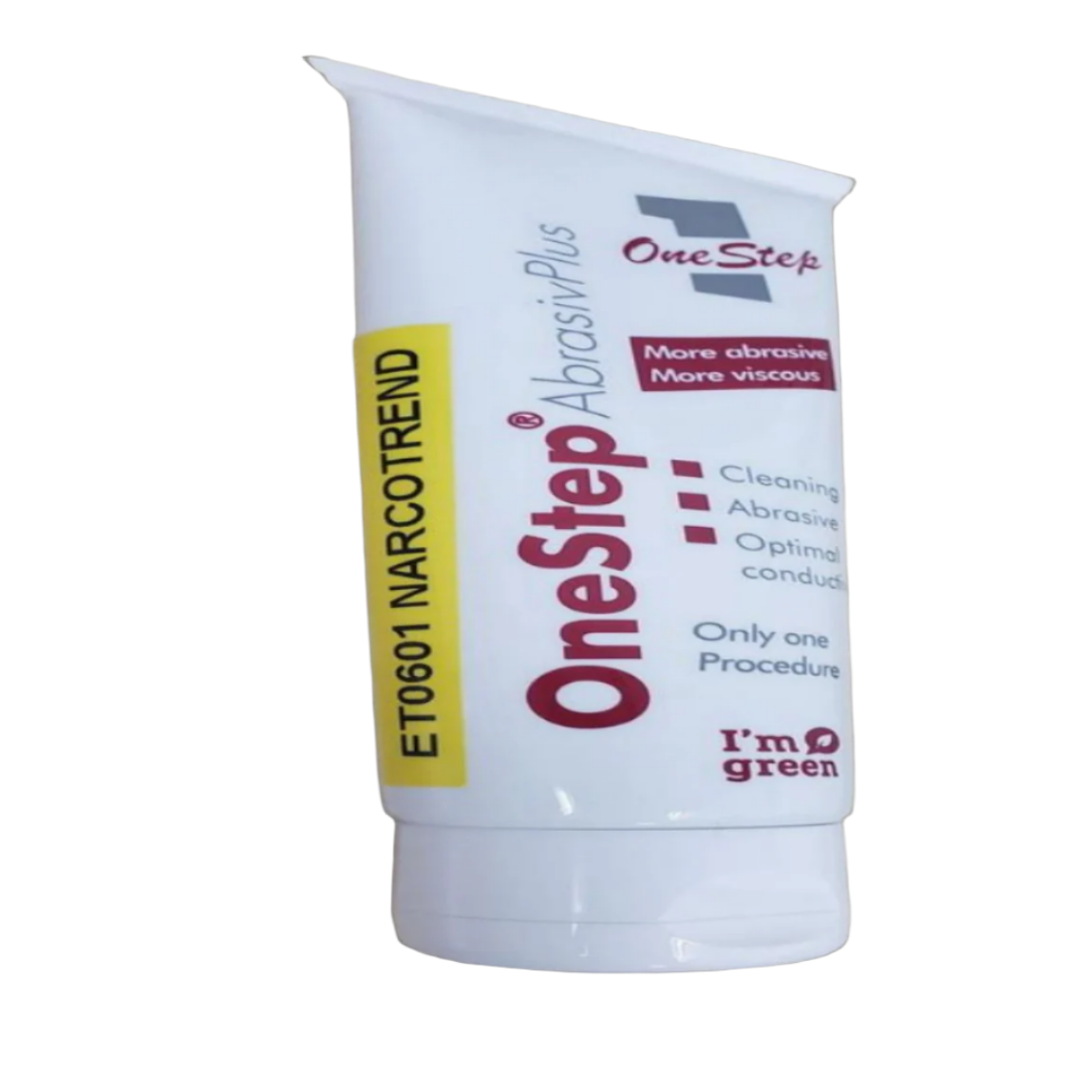 OneStep product container with branding and text on a black background