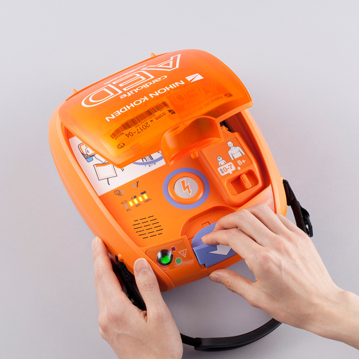 Nihon Kohden AED-3100K fully automatic automated external defibrillator unit.