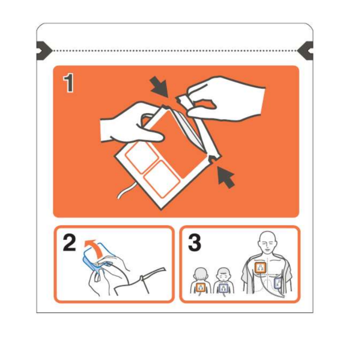 Nihon Kohden replacement pads for AED-3100K – adult, child, and infant electrode pads.