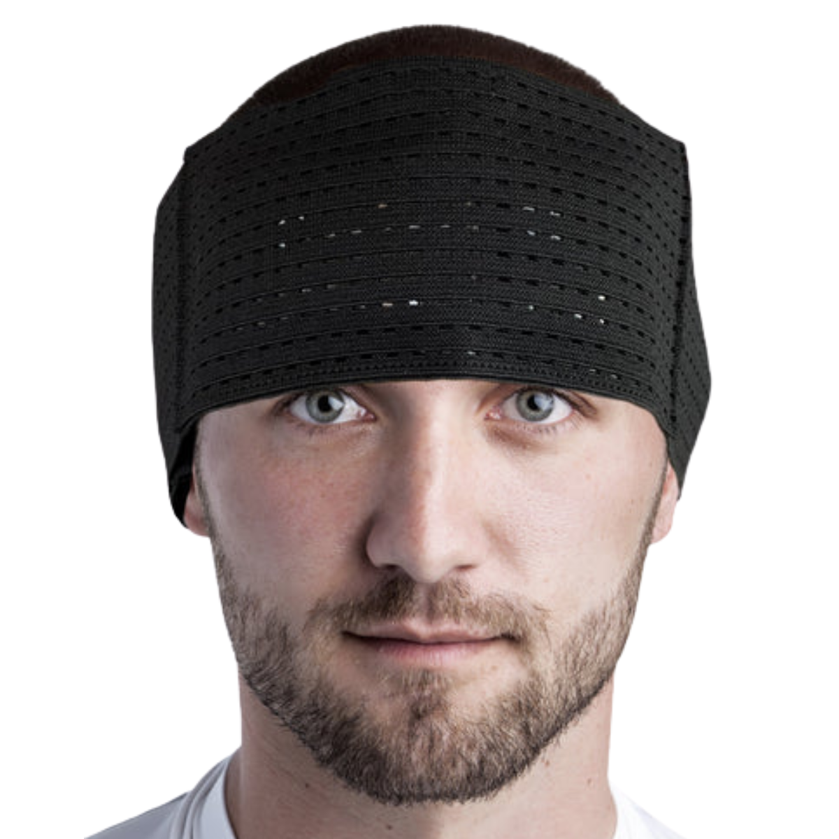 The Calla Cool Band has pockets for cold packs designed to prevent swelling at the forehead and to relieve pain at the donor site at the back of the head after hair transplantation.