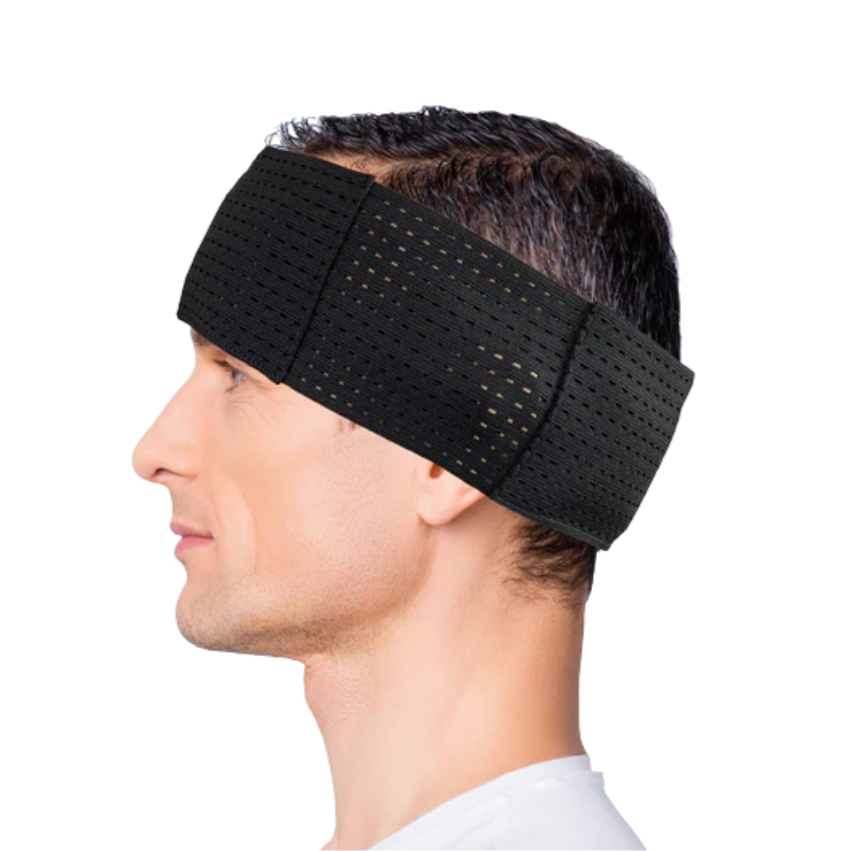 The Calla Cool Band has pockets for cold packs designed to prevent swelling at the forehead and to relieve pain at the donor site at the back of the head after hair transplantation.