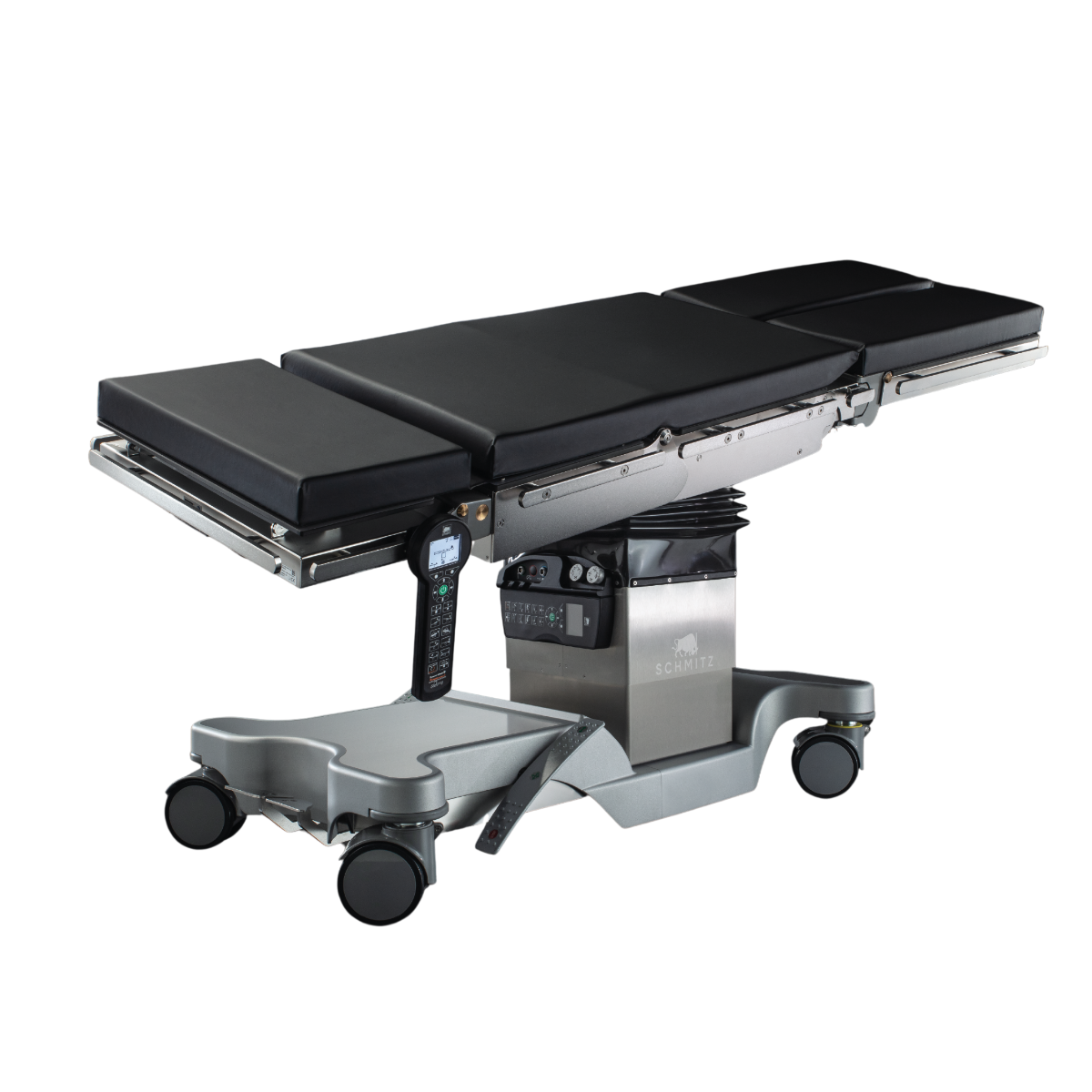 State-of-the-art surgical theatre featuring a versatile, fully adjustable operating table.


