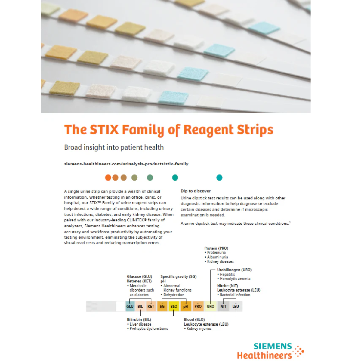 Siemens Multistix® GP Urinalysis Reagent Strips – 6 Parameter Screening Strips (Pack of 25)