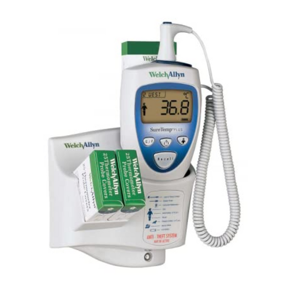 Welch Allyn SureTemp Plus 692 Thermometer with 9ft Oral Probe, Wall Mount, Alarm &amp; Probe Well (01692-500)