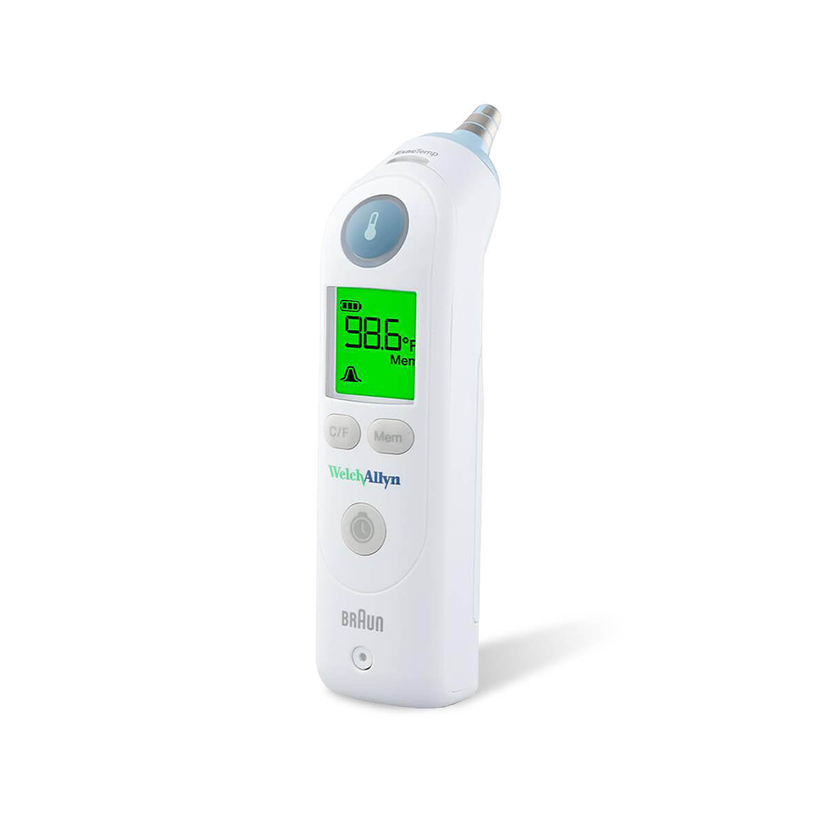 Digital ear thermometer on a white background
