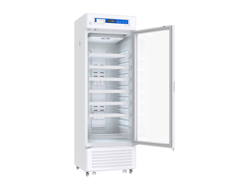 Upright Meling Lab Fridge on a white background