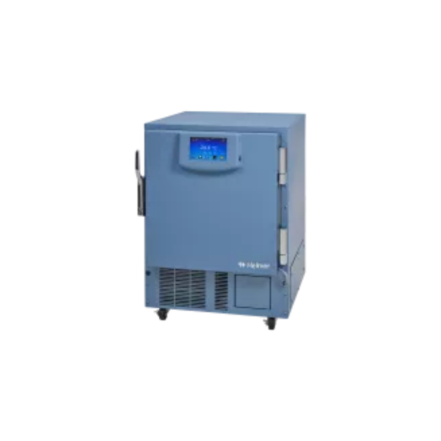 Blue laboratory refrigerator on a white background Helmer iBF105-GX i.Series® Undercounter Plasma Freezer – compact -30°C medical-grade freezer for secure plasma storage Helmber Scientific and MedScience