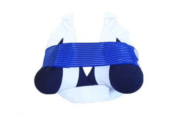Blue and white swimsuit on a white background